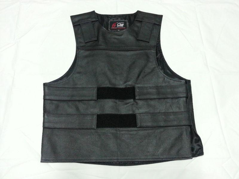 Genuine leather gladiator bulletproof style tactical street vest  