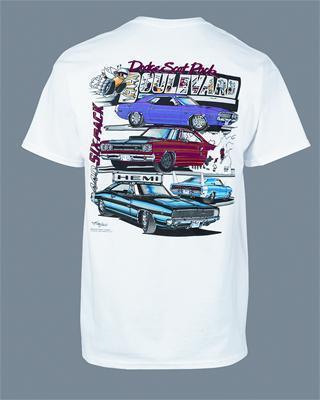 Ghh t-shirt cotton white dodge scat pack logo men's 2x-lg each