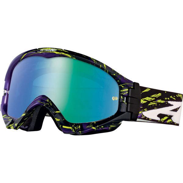 Purple/green/black-aqua chrome arnette series 3 mx explosive goggles
