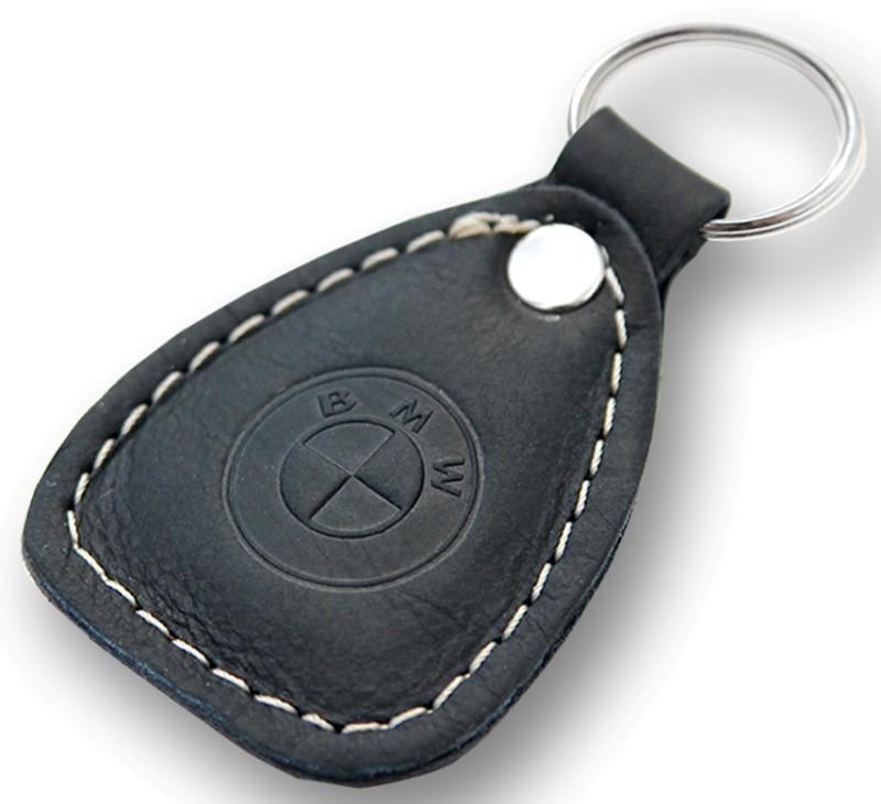 Buy New Leather Black / White Keychain Car Logo BMW Auto Emblem Keyring