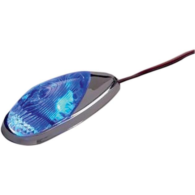 K&s mini flush mount marker light set with bolt chrome blue