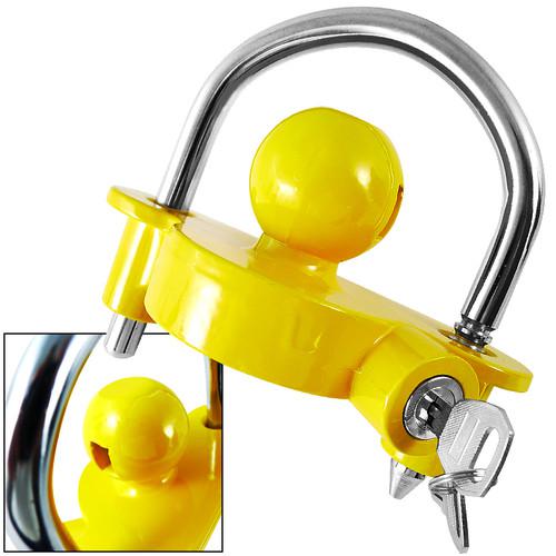 Universal anti theft tow trailer hitch security coupler ball mount lock w/ 2 key