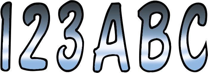 Hardline letter-number kit chrome-black chbkg200