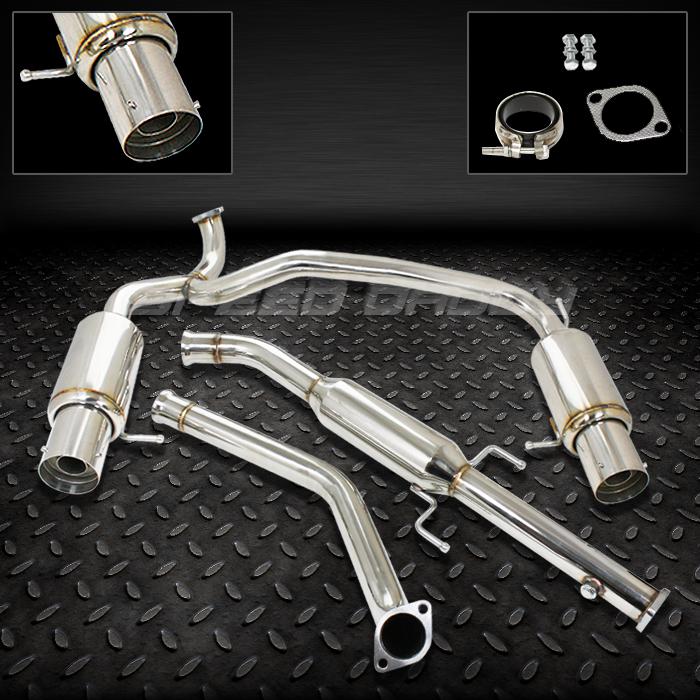 Dual 4" tip muffler stainless steel catback cat back exhaust system 02-06 gt v6