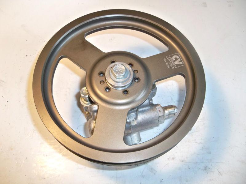 Aluminum power steering pump & pulley billet 7 3/8" od nascar arca