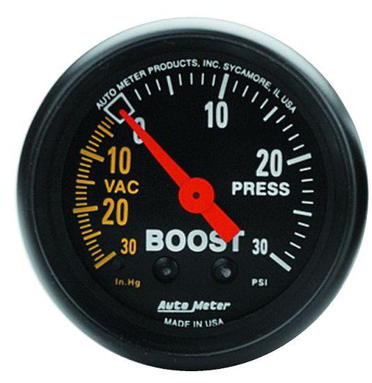 Auto meter 2614 z series 2 1/16" mechanical boost/vacuum gauge 30 psi