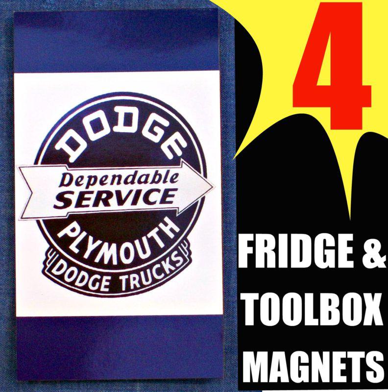 4 dodge & plymouth truck parts 1940s sign toolbox magnet ✖ chrysler old mopar 