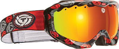 Triple 9 swank goggle black/red/grey w/fire mirror/smoke lens 37-2305