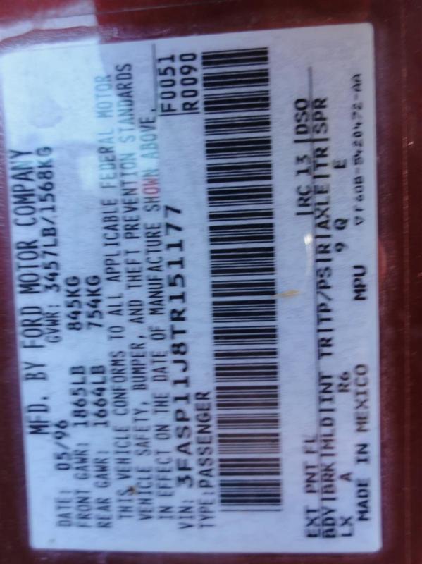 91-97 98 99 00 01 02 escort starter motor exc. cpe id f0cf-11000-ba