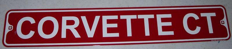 Chevrolet corvette ct aluminum tin street sign chevy vette 