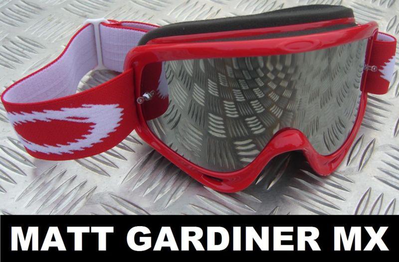 Oakley o frame mx motocross red goggles mirror lens