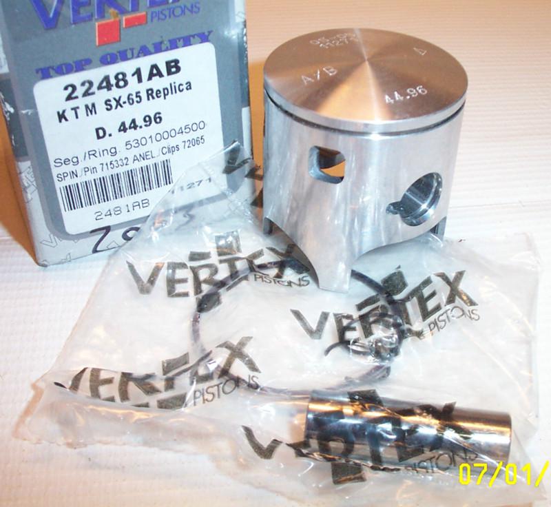 Find KTM65 Vertex Piston Kit KTM 65 SX 44.96 Mini MX Motocross in