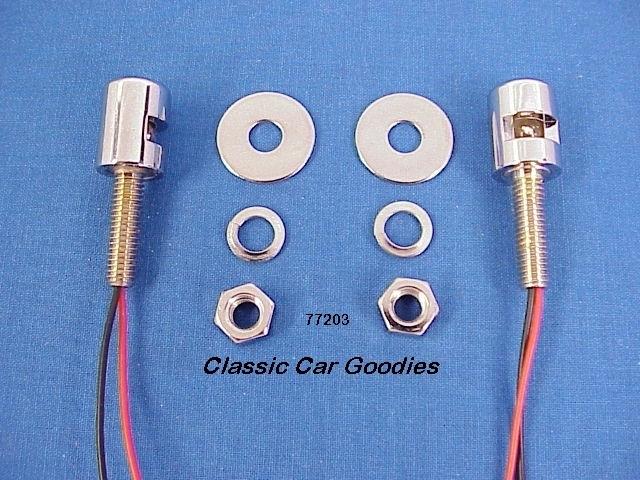 License plate bolts slotted "purple led" chrome base 12v