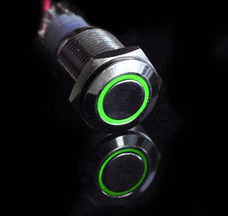 12v new angel green toggle switch light led lighted push button metal switch