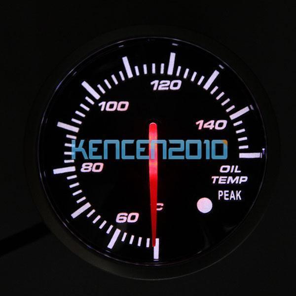 Oil temp temperature gauge car red white led for face black electrical meter new