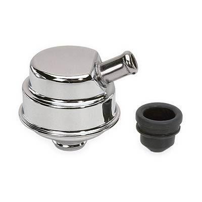 Moroso 68781 valve cover breather push-in round steel chrome plain each
