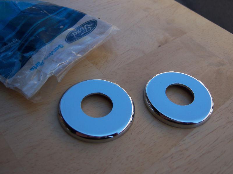 Nos 1969 1970 ford mustang inside door handle & window crank plates 
