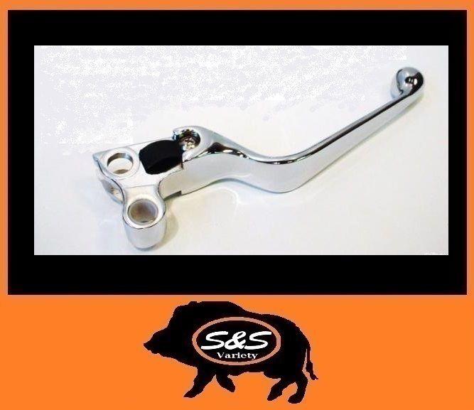 New chrome wide blade clutch lever harley 45017-93 touring softail dyna 96-07