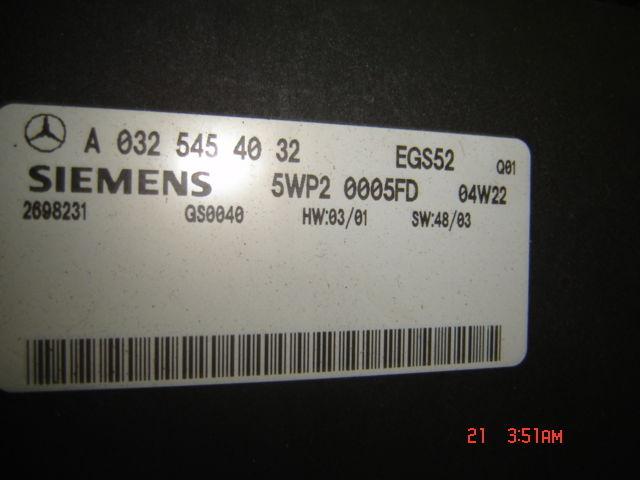 Mercedes s320 w220 transmission gearbox ecu control module  0325454032