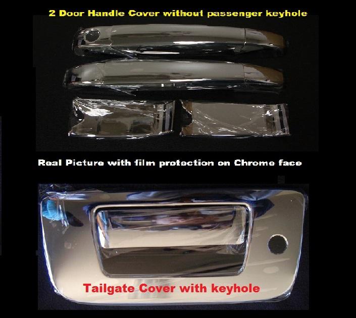 07 08 09 10 11 12 13 chevy silverado chrome 2 door handle tailgate cover 2102324