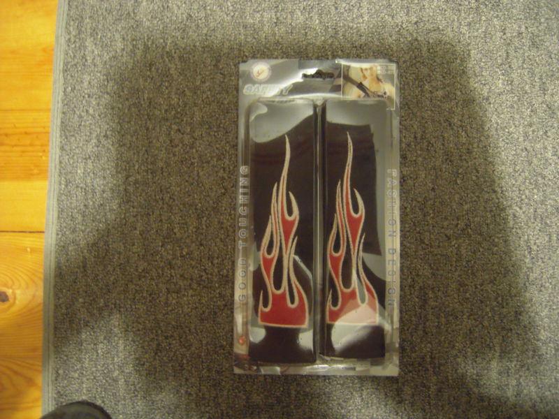  car truck automobile seat belt shoulder pads flames!! nib  nice! with free!! 