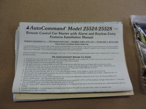 Auto command remote car start &amp; security model # 25524/25528