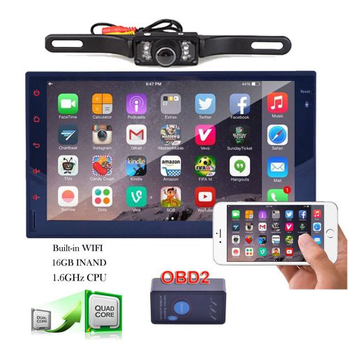 Dual zone gps double din car stereo radio wifi bluetooth ipod bt sd+camera+obd2