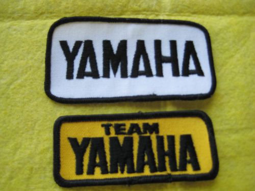 Vintage team yamaha motorcycle patch set 3 1/2&#034; x 1  1/2&#034;- 4&#034; x 2&#034;