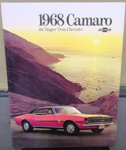 1968 chevy camaro brochure hugger ss rs rare r-1 limited ed front rainbow stripe
