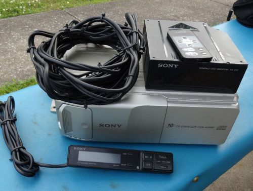 Sony cdx 505rf/remote rmx58,cd control rmx57, magazine xa250,20' cable.