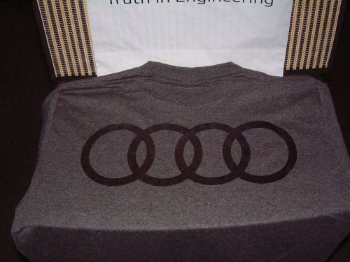 Audi collection short-sleeved, grey "rings" t-shirt, usa size m: euro size l nib