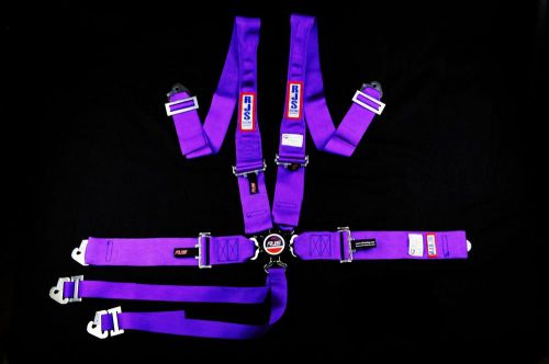 Rjs sfi 16.1 5 pt hans cam lock universal floor mount snap belt purple  1048208