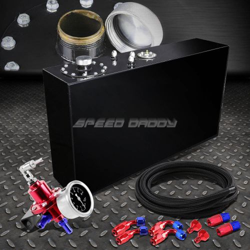 17 gallon top-feed slim coated fuel gas tank+line kit+pressure regulator blue