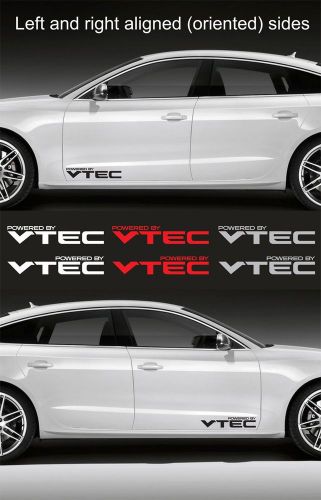 2pcs powered by vtec 15&#034; wide vinyl decal logo sticker emblem graphic honda