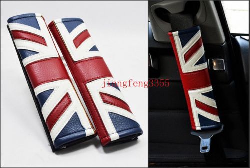 2pc union jack seat belt pads fit mini cooper s jcw f56 r55 r56 r57 r58 r59 r60