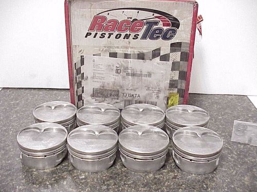 8 racetec sb chevy flatop pistons 4.145"-1.125" for 3.750" stroke &amp; 6" rods r7