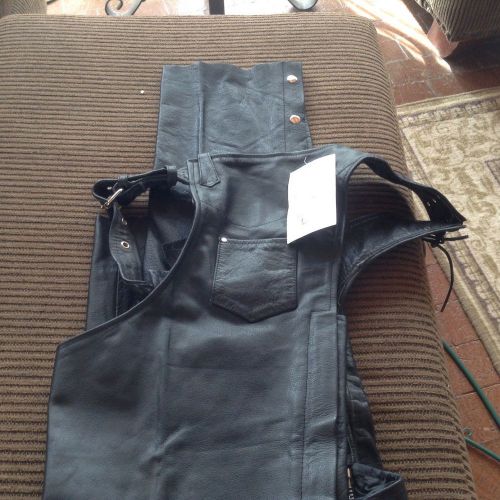 Men's motorcycle leather chaps