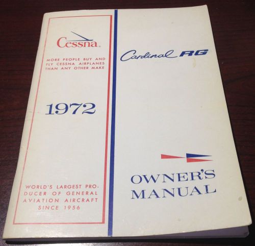 1972 cessna 177 rg cardinal rg poh pilot owner information manual handbook