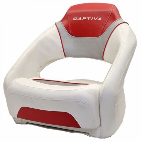 Find Rinker 216 Captiva OEM Red / White / Silver Boat Bolster Seat (Second) 2290471 in Racine