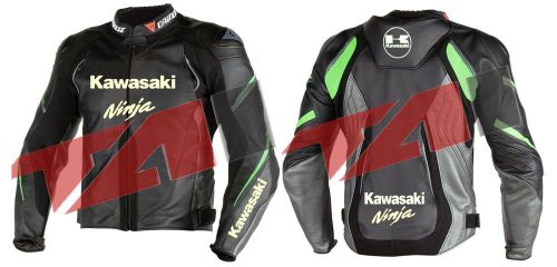Motorbike motorcycle kawasaki ninja racing leather jacket men &amp; women all size
