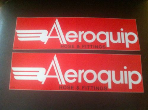 2 large aeroquip racing stickers decals 11 1/2 x 3 1/4 new hotrod garage car