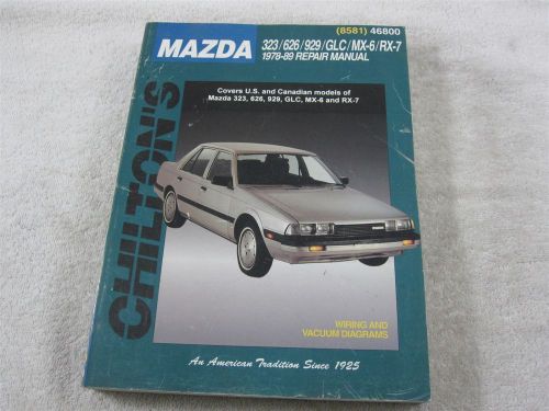 Chiltons mazda 1978-89 service repair manual rx-7 mx-6 glc 323 626 929 #46800