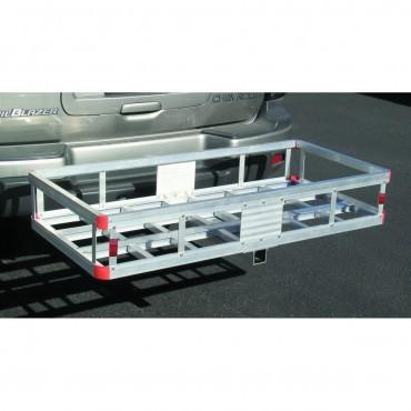 Aluminum cargo carrier luggage rack bumper 2" receiver hitch ball mount rv truck