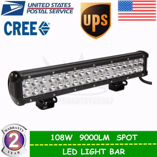 1pc 108w 17"  led  light bar spot beam driving boat truck 4wd fog suv lamp