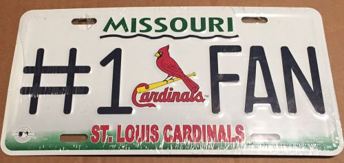 St. louis cardinals #1 fan license plate ~ new ~ missouri