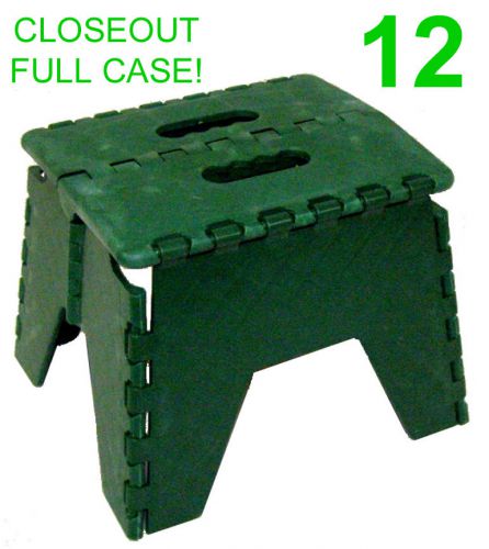 Closeout! 12 new green folding plastic step stools/stepstool,300 lb. capacity