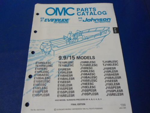 1990 omc evinrude/johnson parts catalog, 9.9/15 models