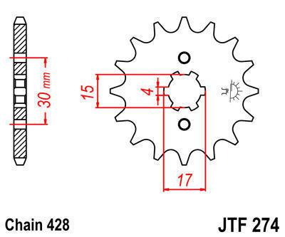 Jt sprocket front 14t steel fits honda crf100 f-c 2012