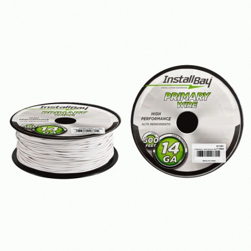 Install bay pwwt14500 14 gauge primary wire white color - 500 feet spool pack