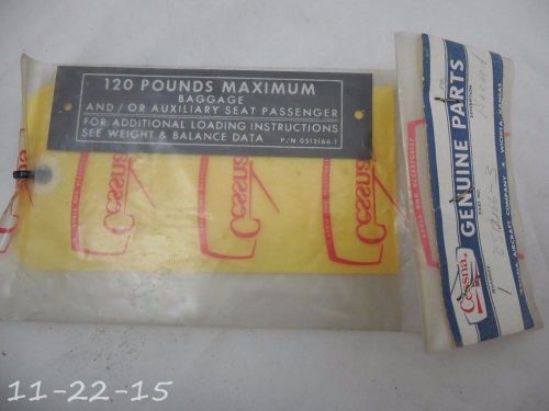 New cessna baggage placard 0152166-1